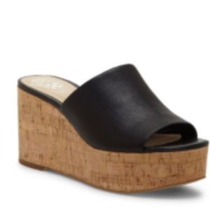 Vince Camuto Gadgen Platform Wedge Sandal (Women)
 
BLACK LEATHER, Size 8.5 M